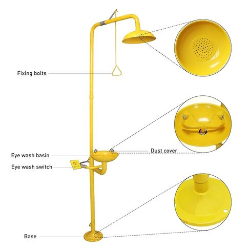Emergency Shower Eyewash Station OSHA Approved,304 Stainless Steel Eye Wash and Shower Combination Kit in Kuwait