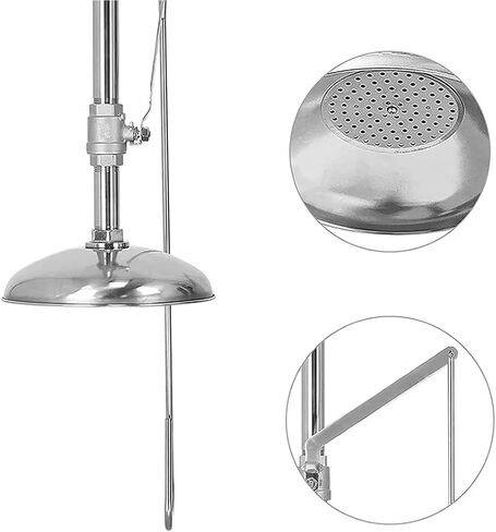 Combination Emergency Eyewash Shower Station, Stainless Steel Shower System First Aid Shower, Abs Coated Stainless Steel Horizontal Installation,Yellow in Kuwait