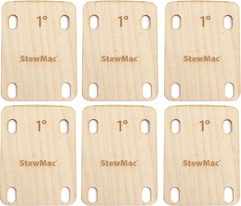 StewMac Neck Shims for Guitar, Shaped - 6 Pack of 1 Degree Shims in Kuwait