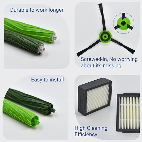 J Series Replacement Parts Accessories for iRobot Roomba J5 J5+ J6 J6+ J7 J7+ J8 J8+ J9 J9+ Robotic Vacuum Cleaner Attachment Kit, 1 Main Brush, 5 Black Side Brush, 5 Filter (Not for Combo j7+/j9+) in Kuwait