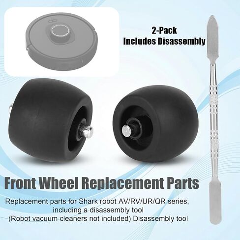 2pcs Front Caster Wheel Compatible with Shark Robot AV/RV/UR/QR Series, Shark Robot Vacuum Replacement Wheels with Disassembly Tool Replacement Parts R101AE RV1001AE UR1100SRUS AV1002AE in Kuwait
