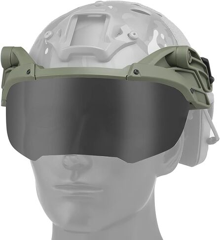 Can Be Quickly Connected to The Tactical Fast Helmet External Flip Goggles, Safety Goggles with 2-Color Lenses,Side ARC Rails in Kuwait
