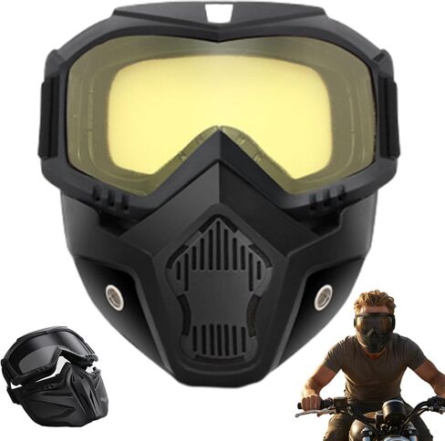 2-in-1 Detachable Full Face Tactical Mask & Anti-Fog Goggles, High-Definition, Scratch-Resistant, and UV-Protective in Kuwait
