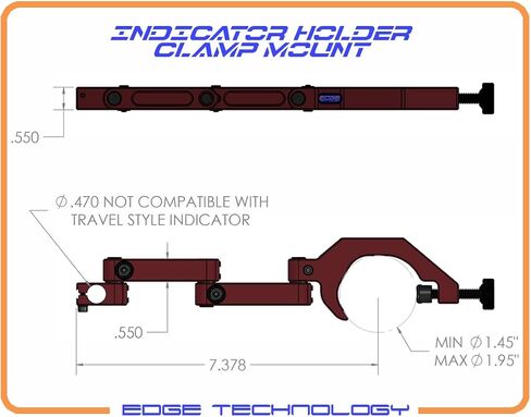 43-000 – Indicator Holder Clamp Mount for Bridgeport Style Milling Machine, Proprietary Friction Technology for Smooth Consistent Resistance, Dovetail Indicator Mount in Kuwait