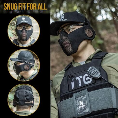 OneTigris Tactical Goggles Over Glasses and Tactical Half Face Mesh Mask in Kuwait
