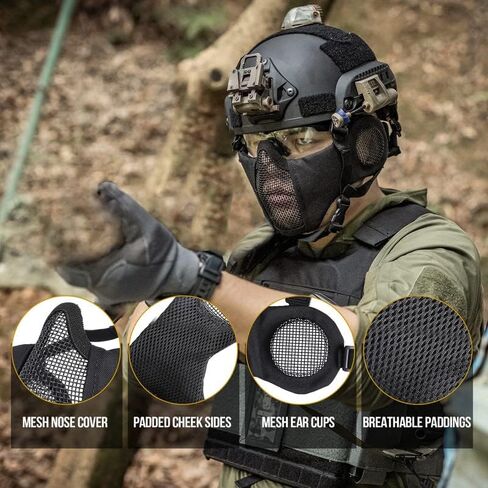 OneTigris Tactical Goggles Over Glasses and Tactical Half Face Mesh Mask in Kuwait