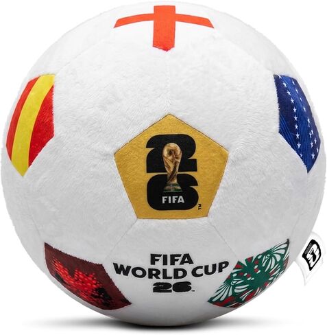 كرة القدم من القطيفة لكأس العالم لكرة القدم 2026 من ميسوكا للأطفال - وسادة رسمية من القطيفة لكرة القدم مقاس 11.8 بوصة مع تصميم الكأس - حيوان محشو لكرة القدم الناعمة لديكور الغرفة، بضائع كأس العالم 2026 in Kuwait