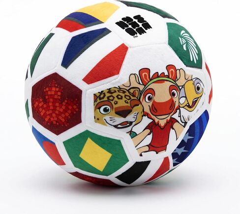 كرة القدم من القطيفة لكأس العالم لكرة القدم 2026 من ميسوكا للأطفال - وسادة رسمية من القطيفة لكرة القدم مقاس 11.8 بوصة مع تصميم الكأس - حيوان محشو لكرة القدم الناعمة لديكور الغرفة، بضائع كأس العالم 2026 in Kuwait
