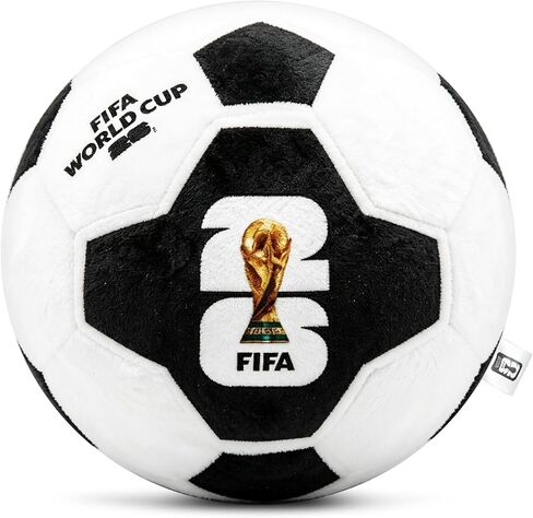 كرة القدم من القطيفة لكأس العالم لكرة القدم 2026 من ميسوكا للأطفال - وسادة رسمية من القطيفة لكرة القدم مقاس 11.8 بوصة مع تصميم الكأس - حيوان محشو لكرة القدم الناعمة لديكور الغرفة، بضائع كأس العالم 2026 in Kuwait