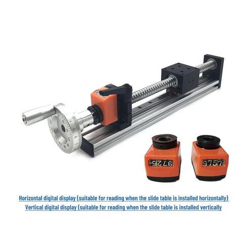 CNC Manual Sliding Table 100-500mm Effective Stroke Linear Guide Stage Module with Digital Display Position Counter 1605/1610(Sfu1605 Horizontal,100mm Stroke) in Saudi Arabia