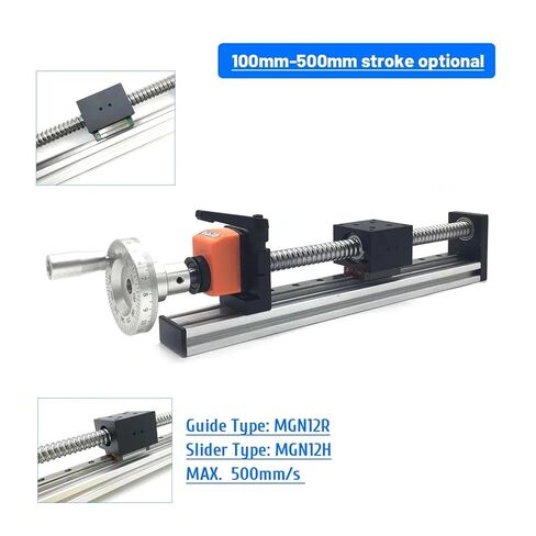 CNC Manual Sliding Table 100-500mm Effective Stroke Linear Guide Stage Module with Digital Display Position Counter 1605/1610(Sfu1605 Horizontal,100mm Stroke) in Saudi Arabia