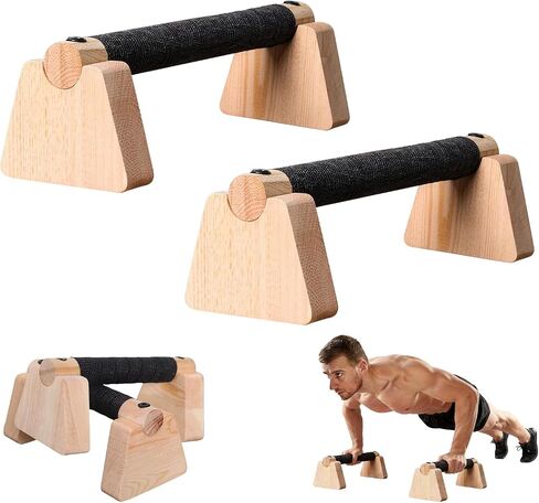 Wooden Parallettes Bars & Push Up Bars – Premium Handstand Training Push Up Handles, Non-Slip Calisthenics Equipment for Men & Women, Perfect Home Gym Fitness Tool for Strength & Balance in Kuwait
