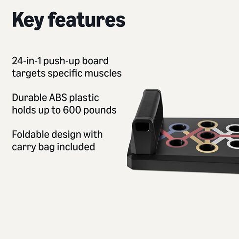 Amazon Basics Push Up Board, Black, 24-in-1 – Multi-Position Training System for Upper Body Strength & Muscle Building – Portable Home Gym Equipment in Kuwait