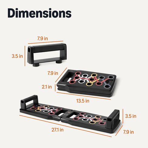 Amazon Basics Push Up Board, Black, 24-in-1 – Multi-Position Training System for Upper Body Strength & Muscle Building – Portable Home Gym Equipment in Kuwait