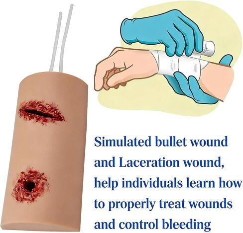 Tourniquet Arm Trainer, Stop Bleed Training Kit, Bleeding Control Simulator, Laceration & Tourniquet Training Model, for Medical, Military & First Aid Training in Kuwait