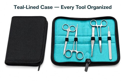 Suture Practice Kit for Medical & Vet Students – 32-Piece Suturing Kit with 3-Layer Silicone Suture Pad, 14 Pre-Cut Wounds, 20 Sutures, Surgical Training Tools & Carry Case in Kuwait