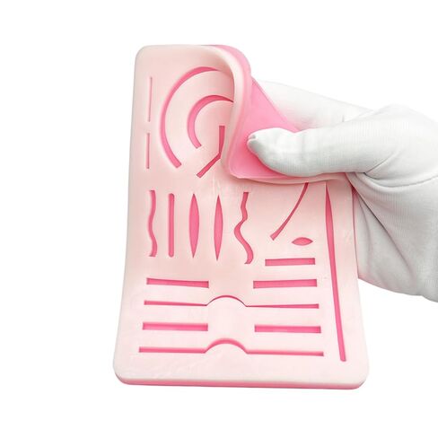 Suture Practice Pad Realistic Silicone Skin for Suturing Training, Multiple Pre-Cut Wounds & Durable Multi-Layer Surgical Training Pad for Medical & Veterinary Students in Kuwait