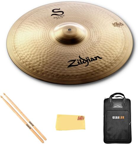 Zildjian S22MR 22" S Medium Ride Cymbal | Bundle with Drumsticks, Drumstick Bag, and Austin Bazaar Polishing Cloth in Kuwait