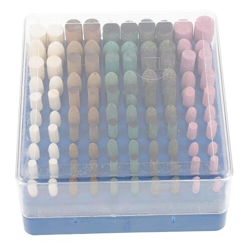 Rotary Tool Polishing Bits Set with Variety of Sizes with Sand, Wool 100pcs Rubber, and Cowhide Materials, Compact Design and Shapes for Homes and Polishing Settings in Kuwait