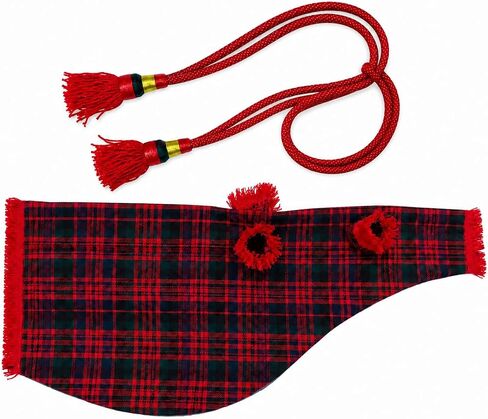 Scottish Bagpipe Cover – Traditional Tartan Bag Cover for Great Highland Bagpipes | Black Watch, Royal Stewart, Irish Green, Grey Watch & Scottish National (Black Velvet) in Kuwait