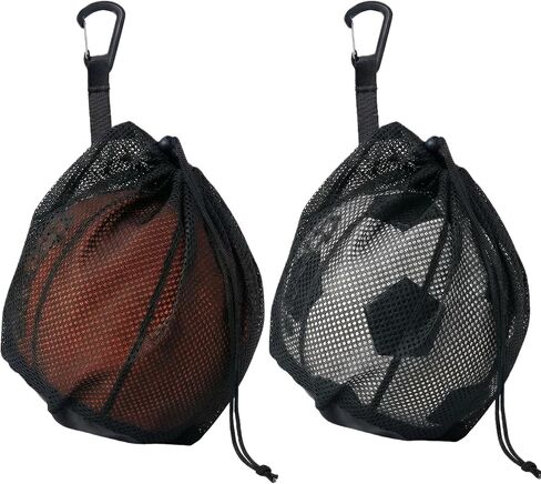 2-3-4 Pack Single Ball Bag for Basketball Soccer Volleyball,12x10 Inch Mesh Storage with Zipper Pocket,Portable Adjustable Drawstring Ball Bag with Hanging Clip Fits Most Backpacks in Kuwait