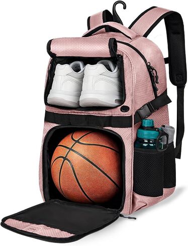 Basketball Backpack with Separate Ball & Ventilated Shoe Compartment, Sports Bag with Hook for Men Women Teens Training Travel in Saudi Arabia
