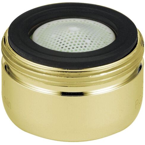 Neoperl 10 9730 5 Standard Flow Perlator HC Male Aerator, Small, 2.2 GPM, Honeycomb, Aerated, Red Dome, 13/16"-27 Threads, Polished Brass Finish in Kuwait