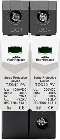 DC SPD 2P 500V 600V 800V 1000V 20-40KA Din Rail Solar Outdoor Power Protection Protective Device Surge Protector Surge(DC 500V 20-40kA) in Kuwait