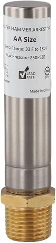 2 Pack 1/2 Inch NPT Stainless Steel Water Hammer Arrestor for Pipe Noise Reduction in Hot Water Systems up to 250 PSIG in Kuwait