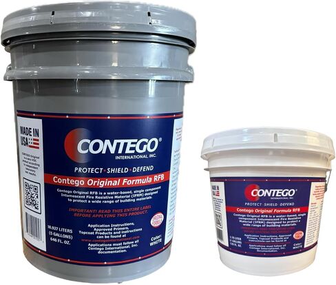 Original Formula Intumescent Fire Resistant Coating (1 gallon) for Homes, Garages, Nurseries, Bedrooms & Kitchens. No VOCs. Restricts Fire Movement, Reduces Smoke in Kuwait