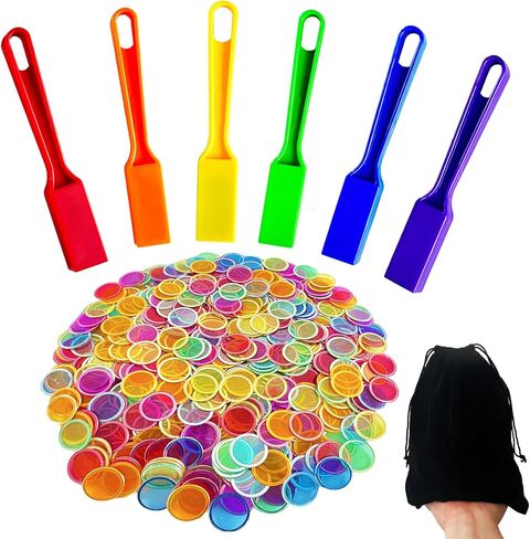 SEETOOOGAMES Magnetic Bingo Chips Wands - 6 Color 600 Metal Chips with 6 Wands for Classroom in Kuwait