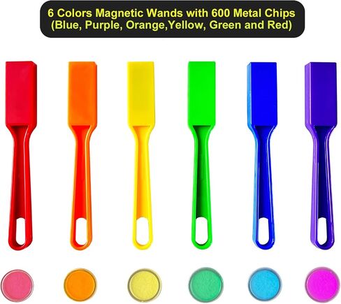 SEETOOOGAMES Magnetic Bingo Chips Wands - 6 Color 600 Metal Chips with 6 Wands for Classroom in Kuwait
