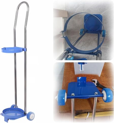 Cylinder Tank Holder Cart Trolley, Heavy Duty Steel Oxygen Cylinder Organizer, Lightweight Gas Tank Dolly for Industrial Workshop (110cm/43.3in) in Kuwait