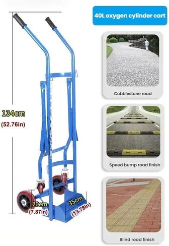 Oxygen Cylinder Cart, Heavy Duty Tank Trolley with Wheels for Easy Transport in Hospital, Nursing Home, Home in Kuwait