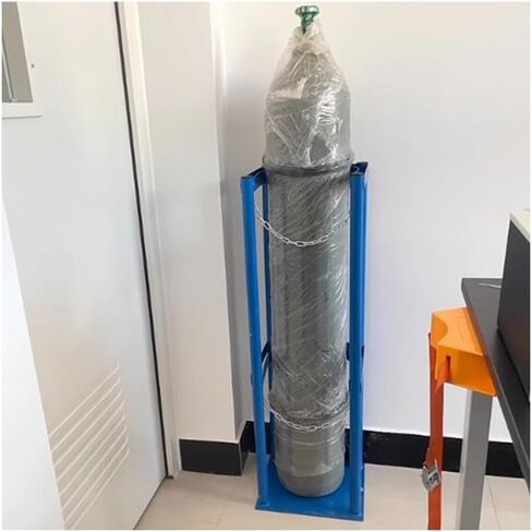 Gas Cylinder Trolley Stainless Steel Tank Storage Rack with Double Safety Chain for Workshop Hospital Labs in Kuwait