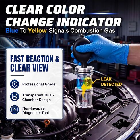 Xuhal Dual Chamber Head Gasket Tester Kit, 8.5oz Testing Fluid Combustion Leak Test Kit for Gas Diesel Engine Car Truck Color Change Indicator in Saudi Arabia