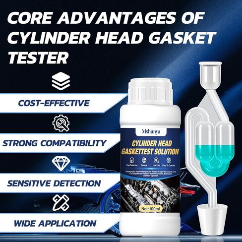 3.3oz Head Gasket Tester Kit, Combustion Leak Tester with Universal Radiator, Fast, Non-Destructive Testing, Reliable Test Results for Cars Suvs Trucks in Saudi Arabia