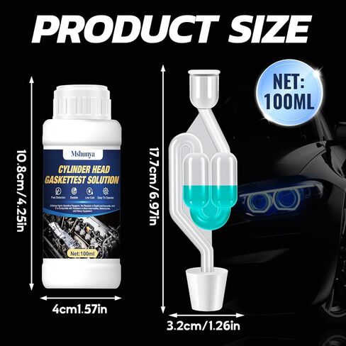 3.3oz Head Gasket Tester Kit, Combustion Leak Tester with Universal Radiator, Fast, Non-Destructive Testing, Reliable Test Results for Cars Suvs Trucks in Saudi Arabia