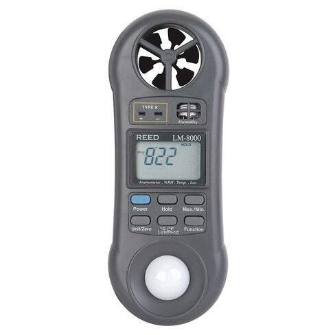 Digital Professional 4‑in‑1 Wind Meter – Anemometer + Data Logging, illuminance calibrated, and UV LED PAR lux – Ideal for HVAC Airflow Measurement, Ventilation System Testing| Model: LM-8000A in Kuwait