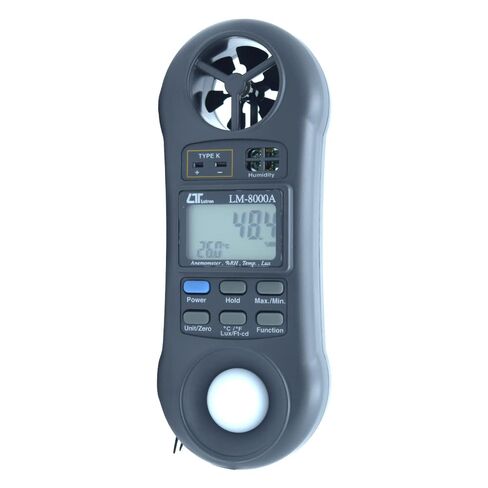 Digital Professional 4‑in‑1 Wind Meter – Anemometer + Data Logging, illuminance calibrated, and UV LED PAR lux – Ideal for HVAC Airflow Measurement, Ventilation System Testing| Model: LM-8000A in Kuwait