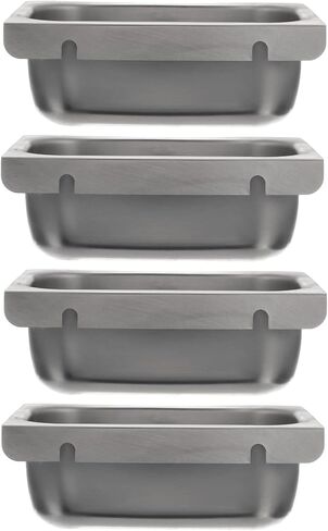 حاملات أكواب الشحوم من OCS Parts لأغطية المظلة للمطبخ التجاري - 2.5 بوصة وعاء تنقيط عميق لالتقاط الشحوم للمطاعم (4)، فضي in Kuwait
