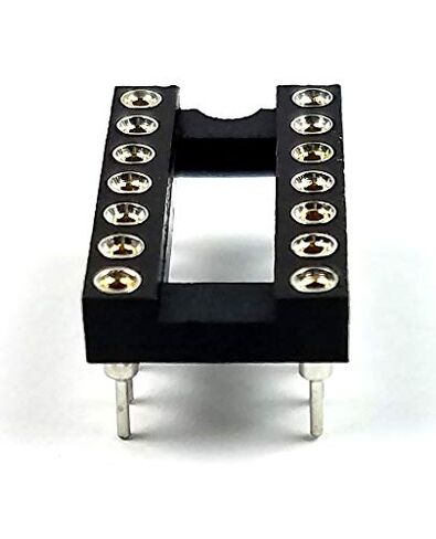 IC DIP Sockets DIP-14 Machined Round Contact Pins Holes 2.54mm DIP14 DIP 14 Breadboard-Friendly (Pack of 10) in Kuwait