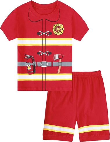 A&J DESIGN Pure Cotton Print Pjs for 2-14 Years Kids, 2-Piece Funny Short-Sleeved Pajamas Set in Saudi Arabia
