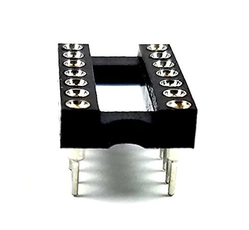 IC DIP Sockets DIP-14 Machined Round Contact Pins Holes 2.54mm DIP14 DIP 14 Breadboard-Friendly (Pack of 10) in Kuwait