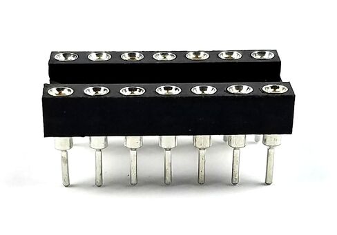 IC DIP Sockets DIP-14 Machined Round Contact Pins Holes 2.54mm DIP14 DIP 14 Breadboard-Friendly (Pack of 10) in Kuwait