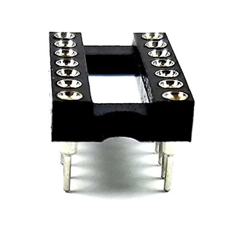 IC DIP Sockets DIP-14 Machined Round Contact Pins Holes 2.54mm DIP14 DIP 14 Breadboard-Friendly (Pack of 10) in Kuwait