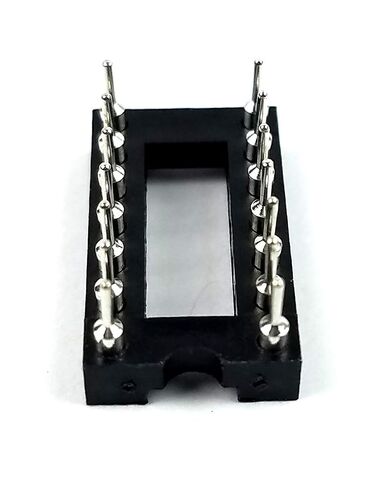 IC DIP Sockets DIP-14 Machined Round Contact Pins Holes 2.54mm DIP14 DIP 14 Breadboard-Friendly (Pack of 10) in Kuwait