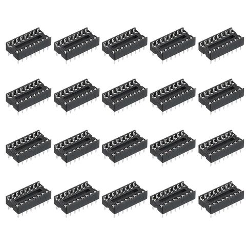 MECCANIXITY 30Pcs DIP IC Chip Socket Adapter 7.62mm Row Pitch 16 Pin IC Assortment Kit 2.54mm/0.1" Pitch for Breadboard Project, PCB Board Design in Kuwait