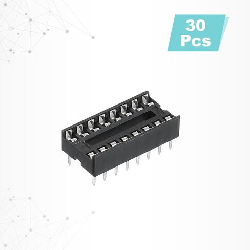 MECCANIXITY 30Pcs DIP IC Chip Socket Adapter 7.62mm Row Pitch 16 Pin IC Assortment Kit 2.54mm/0.1" Pitch for Breadboard Project, PCB Board Design in Kuwait