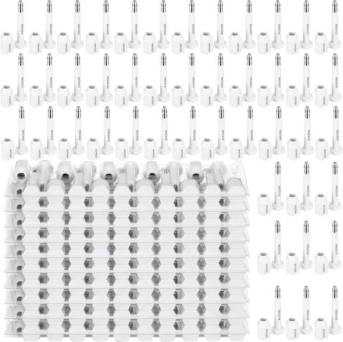 Threlaco 100 Pcs Bolt Shipping Seal with Print Progressive Numbering Disposable Truck Container Seals for Trucks, Trailers, Cargo Containers (Red) in Kuwait